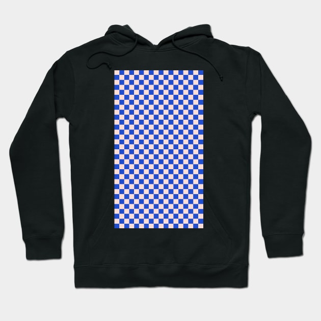 retro pink and blue checkered gingham pattern Hoodie by mckhowdesign